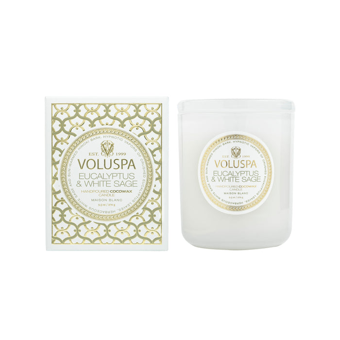 Vela Copo Vidro Eucalyptus & White Sage