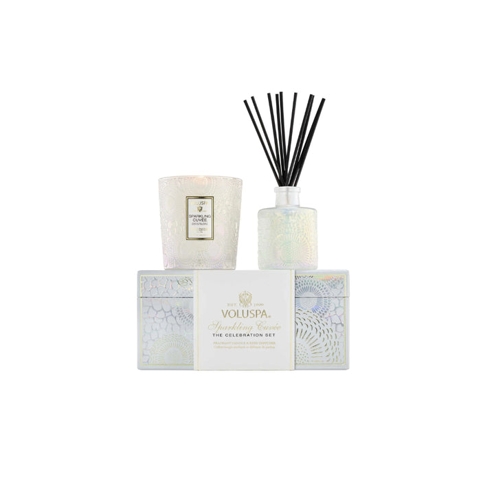 Set Velas Copo Vidro e Difusor Ambiente Sparkling Cuvée (conjunto 02)